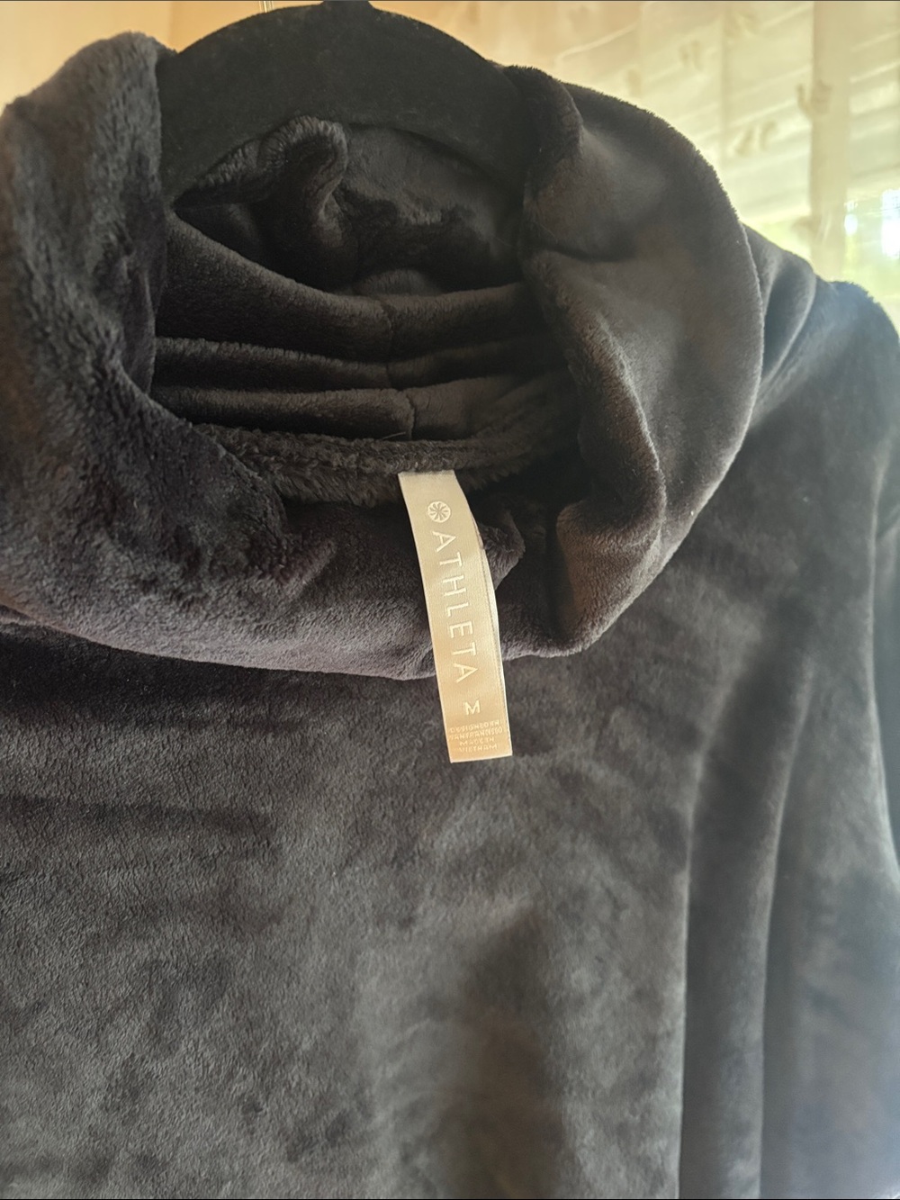 Athleta Black Plush Cowl Neck Sweater - Picture 2 of 4